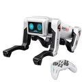 AI Robot Dog, Remote Control Electronic Pet with LED Eyes, White and Black, Interactive Smart Robotic Companion