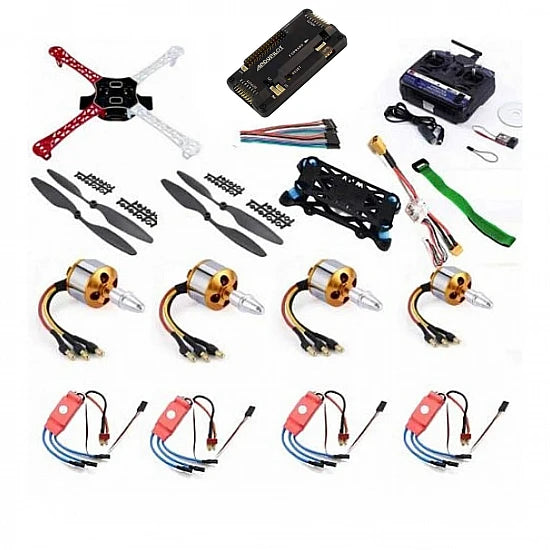 Quadcopter Drone Combo with APM 2.8 Kit for beginner (Motor + ESC + Propeller + Flight Controller + Frame + TX-RX + Power module + Belt)