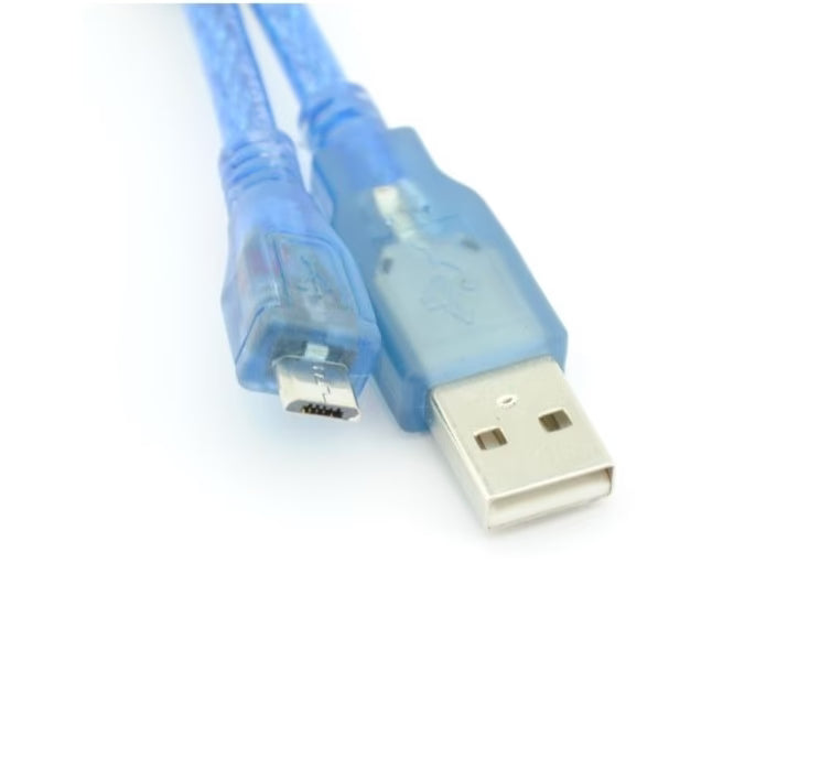 USB Type-A to Type-C Data Cable, 30cm Blue Compatible with Arduino UNO R3 Boards