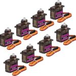 AEROKART INDIA  8 Pcs MG90S Mini Digital Servo Motor With Metal Gears-180° Rotation-For RC Airplanes,Helicopters