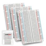 AEROKART INDIA 3 pcs Breadboard with 400 Tie Points (BB-801) Solderless Prototype Kit Universal PCB Bread Board Plus 2 Power Rail and Adhesive Back for Small DIY Kits Arduino Proto Raspberry rasp Pi Project