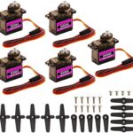 AEROKART INDIA 5 Pcs MG90S Mini Digital Servo Motor With Metal Gears-180° Rotation-For RC Airplanes,Helicopters