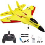 Aerokart India 2.4GHz 2CH Remote Control Airplane RC Glider for Beginners Adult Kids, Easy to Fly EPP Foam RC Aircraft Fighter with LED Light (Yellow)
