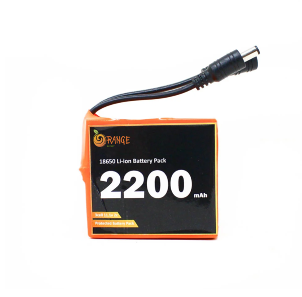Orange ICR 18650 11.1V 2200mAh 2C 3S1P Li-Ion Battery Pack with DC Jack Male & Female