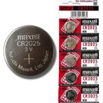 Maxell CR2025 3V Lithium Coin Battery (5 Pieces)