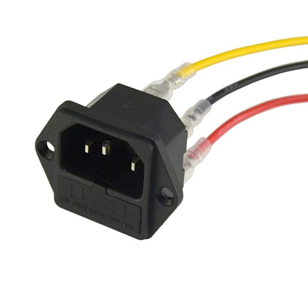 AC 250V 15A IEC320 C14 Male Power Cord Inlet Socket with Fuse Holder - Image 3