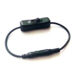 Black DC5.5 mm Male to Female Plug Extension with ON-OFF Switch.