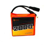 Orange ICR 18650 11.1V 2000mAh 3C 3S1P Li-Ion Battery Pack with DC Jack Male & Female