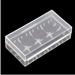 Transparent Waterproof 2 x 18650 Battery Portable Clear Plastic Storage Box Size:78 x 42 x 21mm(Pack of 2)