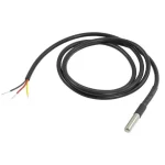 DS18B20 Water Proof Temperature Probe – Black (1m) Original Chip