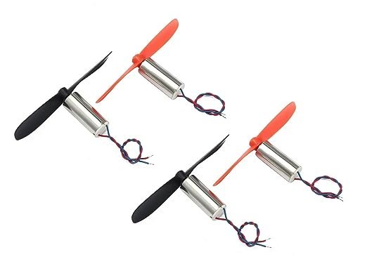 AEROKART INDIA 4Pcs DC 3.7V 0820 8x20mm Micro Coreless Motor With 4Pcs 55mm Propeller High Speed Mini Drones