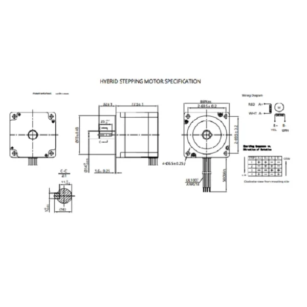 86HS78-5504-01 NEMA34 46Kg-cm Stepper Motor-Keyway Type - Image 4