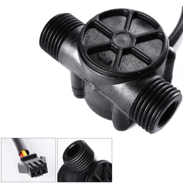 YF-S201 Water Flow Measurement Sensor with 1-30Liter/min Flow Rate – Black - Image 2