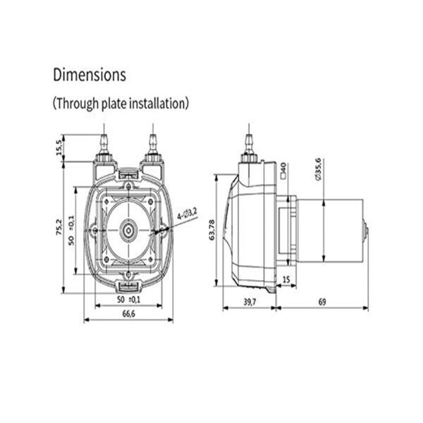 KHM-SV3S16 Kamoer Pump 24V BRUSHED(SV) 0.4A -S16 -360ml/min|Silicon tube 3.2*6.4 - Image 2