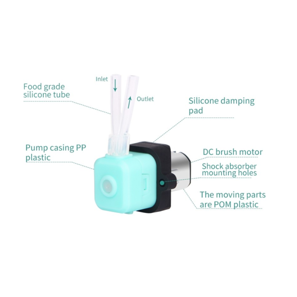 Kamoer 3.7V 0.1A 1-1.8ml/min Silicone Tube Liquid Pump - Image 2