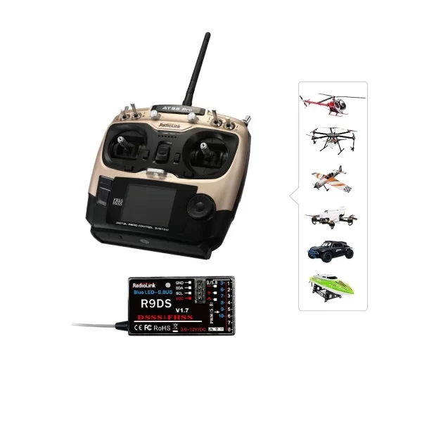 Radiolink AT9S Pro 2.4GHz 12CH RC Drone Remote with R9DS Receiver - Image 4