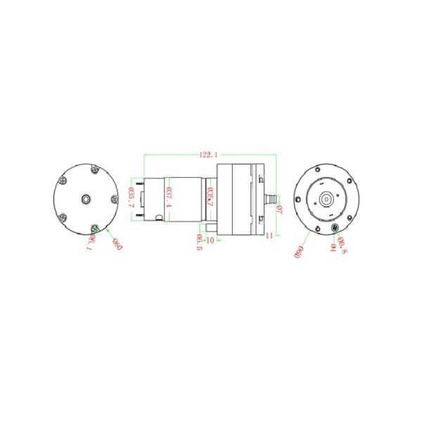 WPV36-12V DC 14.0L/min Vacuum Pump - Image 2