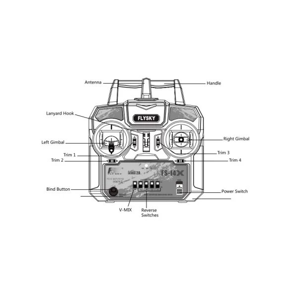 FlySky FS-i4X 2.4GHz 4CH AFHDS R/C Transmitter + FS-A6 Receiver - Image 4