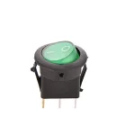 Round Rocker switch 6A 250V 2PIN Green led