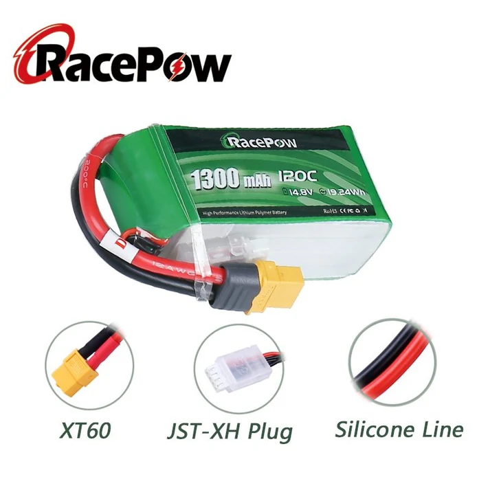 RC LiPo Battery 1300mAh 14.8V 4S 120C with XT60 Plug for FPV Racing - Image 3