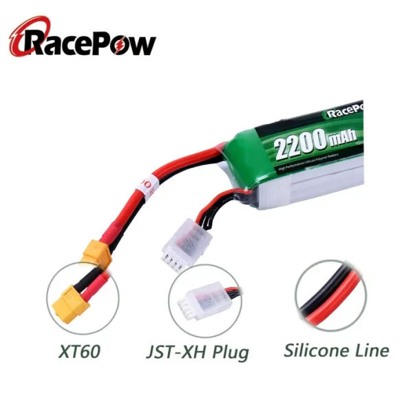2200mAh 11.1V 3S 25C LiPo Battery With XT60/T Deans/EC3 Plug - Image 2