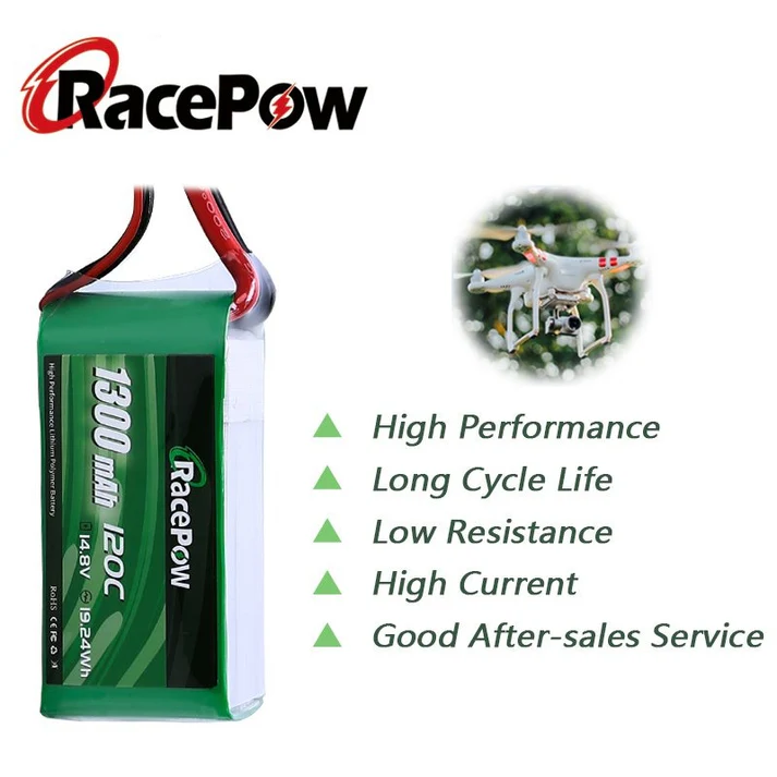 RC LiPo Battery 1300mAh 14.8V 4S 120C with XT60 Plug for FPV Racing - Image 2