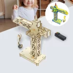 DIY Crane Tower STEM Kit Science Small Experiment Wooden Remote Control Tower Crane Material Package Children's Education Handmade Small Crane