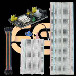 Combo of Power Supply Module with Jumper Wire and Battery Clip, 830 & 400 tie-Points Breadboard Kit for Arduino