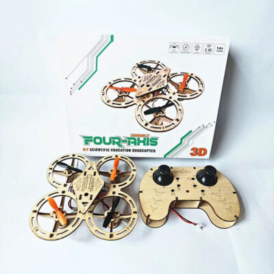 Wooden Assembly DIY Quadcopter Drone Model School Science Education Experiment Remote Control  Training